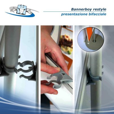 Bannerboy style - Portabanner da terra autoportante monofacciale o bifacciale