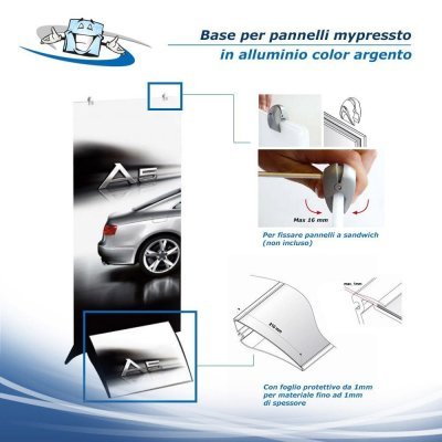 My pressto - Base per pannelli nero fino a 30 mm di spessore