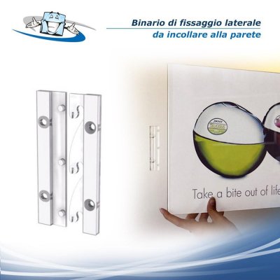 Fisso panel connector - Fissaggio a binario laterale invisibile da incollare