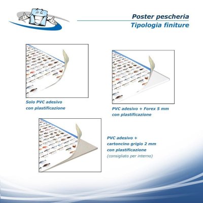 Poster pescheria "Pesci del Mediterraneo" in cartoncino o PVC