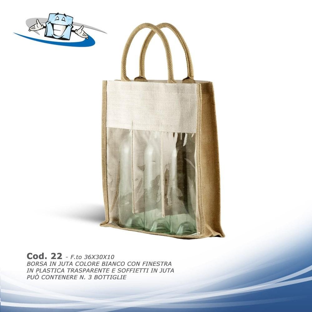 N. 50 borse shopping in Juta porta bottiglie e vasetti disponibili in diversi colori