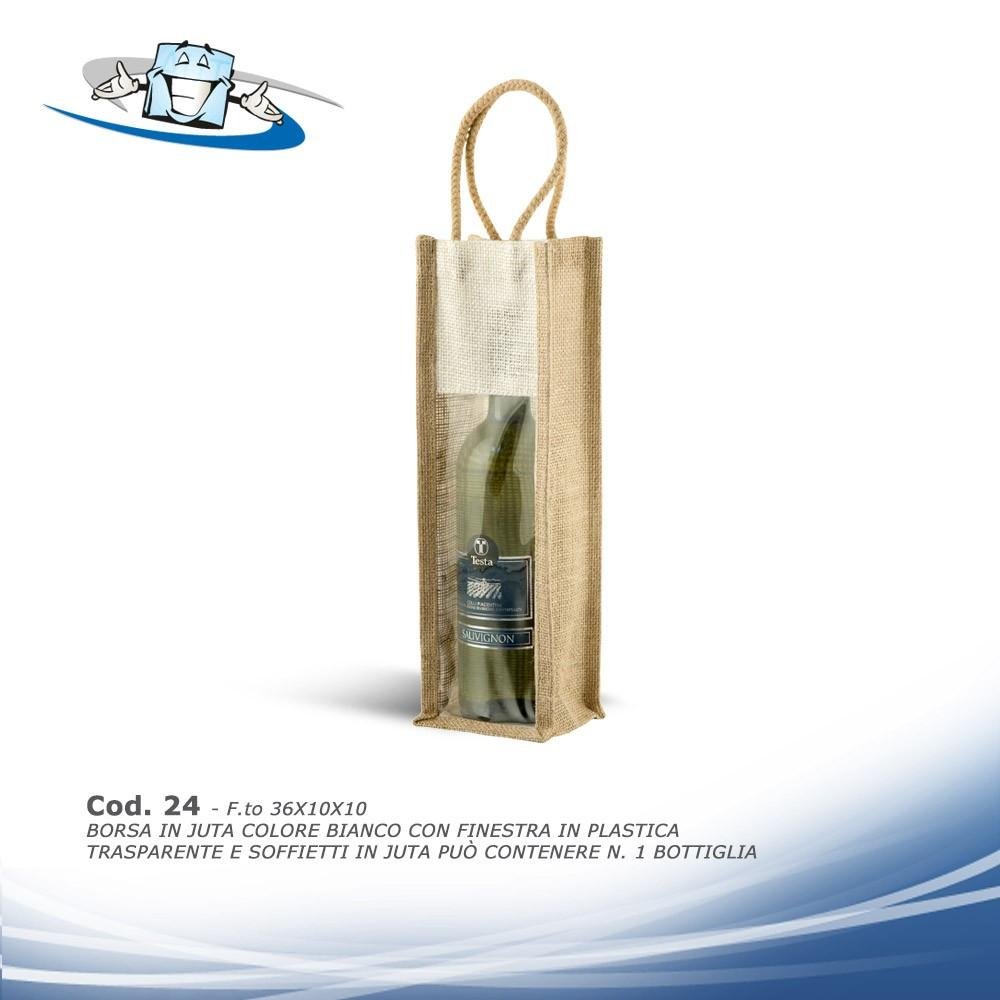 N. 50 borse shopping in Juta porta bottiglie e vasetti disponibili in diversi colori
