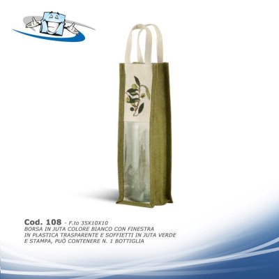 N. 50 borse shopping in Juta porta bottiglie e vasetti disponibili in diversi colori