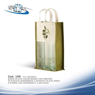 N. 50 borse shopping in Juta porta bottiglie e vasetti disponibili in diversi colori