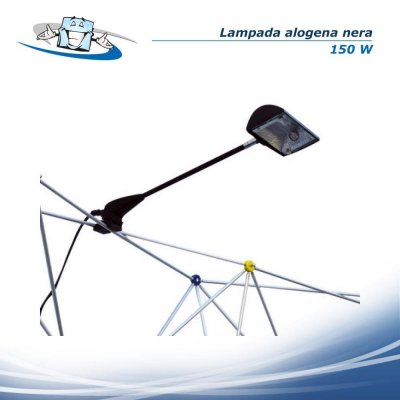 Faretto alogeno nero orientabile e inclinabile, 150W
