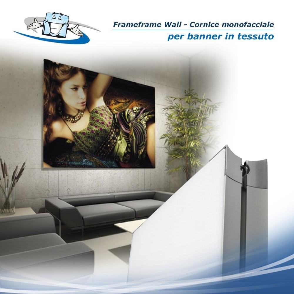 Frameframe Wall - Cornice monofacciale per banner in tessuto con personalizzazione inclusa