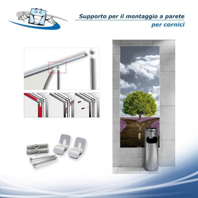 Frameframe Wall - Cornice monofacciale per banner in tessuto con personalizzazione inclusa