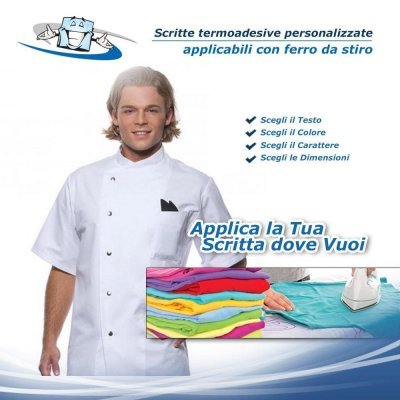 Scritte termoadesive personalizzate per tessuti applicabili anche con ferro da stiro