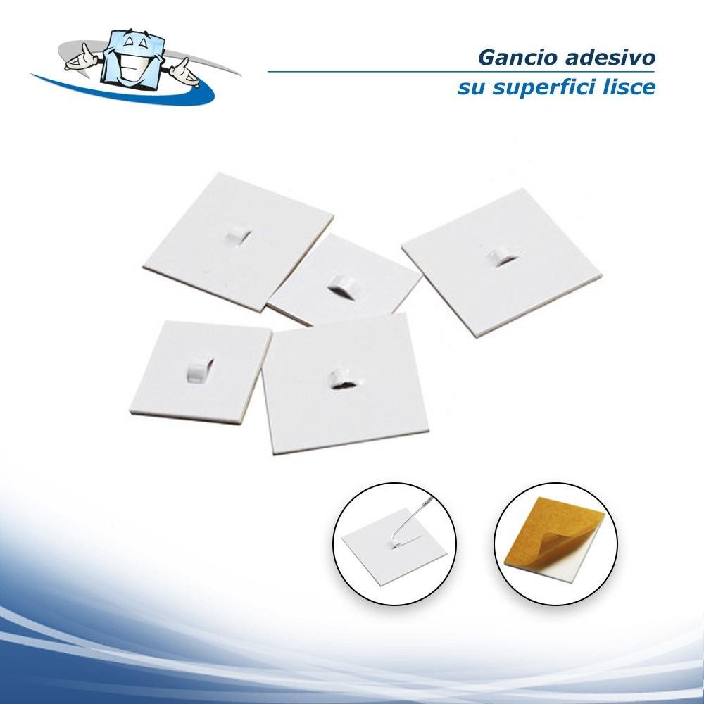 Gancio adesivo per interno su superfici lisce per fissaggio banner