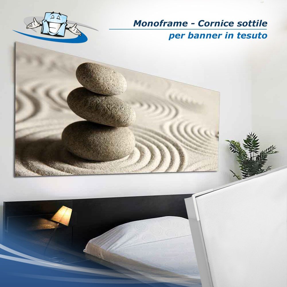 Monoframe - Cornice sottile monofacciale per banner in tessuto personalizzabile
