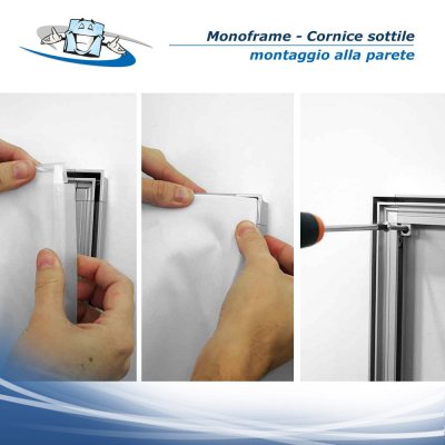 Monoframe - Cornice sottile monofacciale per banner in tessuto personalizzabile