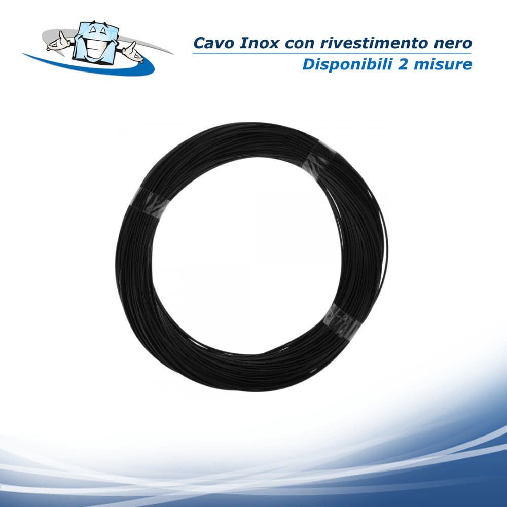 Cavo in acciaio inox Ø1,5 mm con rivestimento in nero