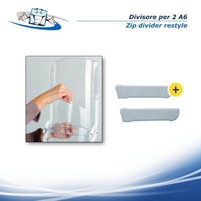 Divisore per 2 A6 - Zip divider restyle, coppia di divisori per tasca A4 in acrilico trasparente