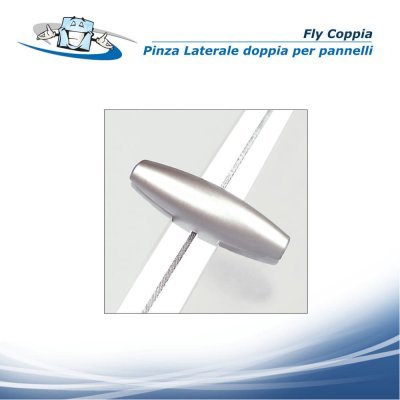 Fly Coppia - Pinza laterale doppia per pannelli su cavi in acciaio