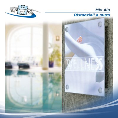 Mix Alu - Distanziali a muro con sistema a vite di diversi colori e dimenzioni