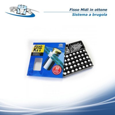 Fisso Midi - Distanziale a parete in ottone per lastre, targhe e pannelli di medie dimensioni