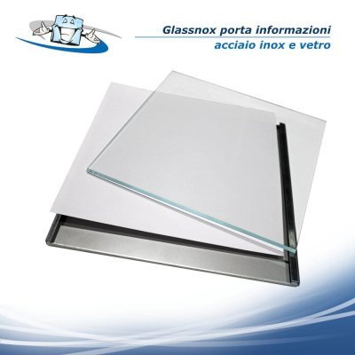 Glassnox - Pannello porta informazioni moderno in acciaio da parete