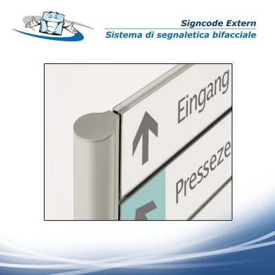 Signcode Extern - Sistema di segnaletica bifacciale per esterno