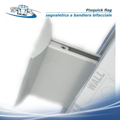 Pixquick flag - Segnaletica bifacciale a bandiera in alluminio