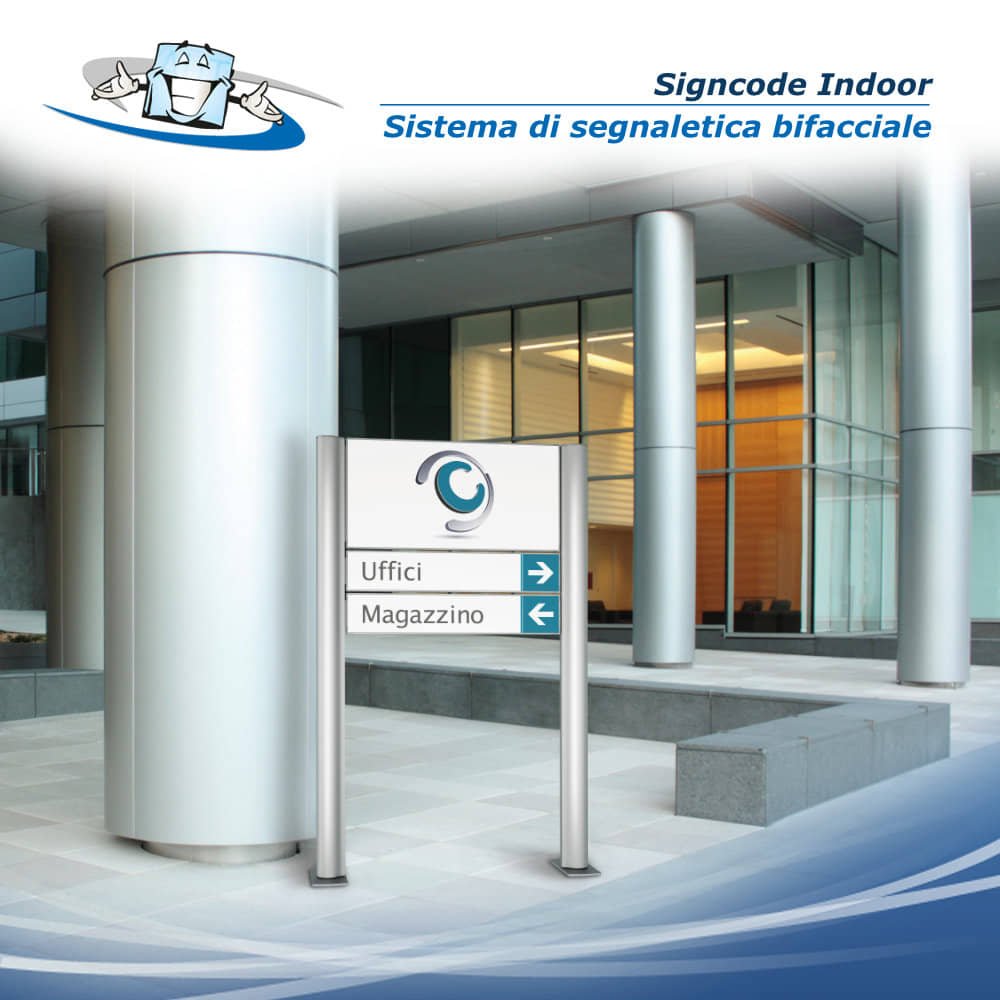 Signcode Indoor - Sistema di segnaletica bifacciale per uso interno