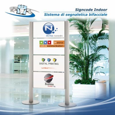 Signcode Indoor - Sistema di segnaletica bifacciale per uso interno