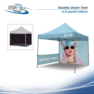 Parete Intera 300x300 cm per Gazebo Zoom Tent disponibile vari colori