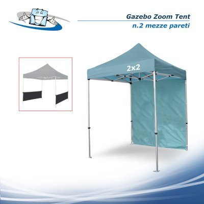Mezza Parete 200x77,5 cm con barra fissaggio per Gazebo Zoom Tent  vari colori