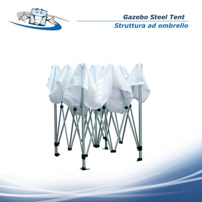 Gazebo Steel Tent 3x3 m - Padiglione pubblicitario personalizzabile per fiere e manifestazioni - chiuso