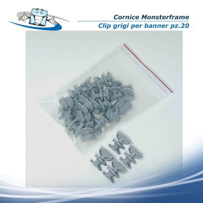 Cornice in alluminio Monsterframe - clip semplice per binario