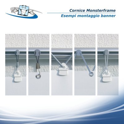 Cornice in alluminio Monsterframe - accessori per fissaggio banner