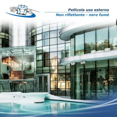 Pellicole nere per vetri su misura - non riflettenti - uso esterno