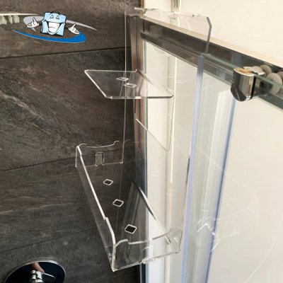 Ripiano portasapone per doccia in plexiglass