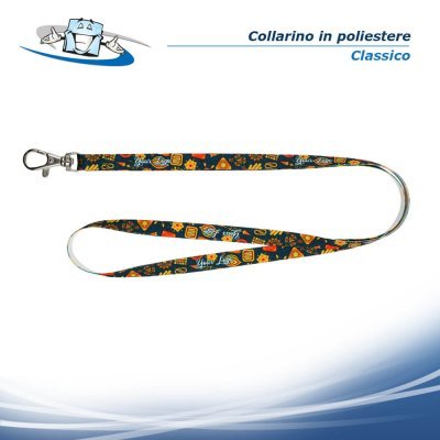 Collarino personalizzato in poliestere con moschettone in metallo