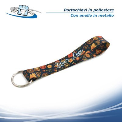Portachiavi in poliestere con anello - personalizzazione inclusa
