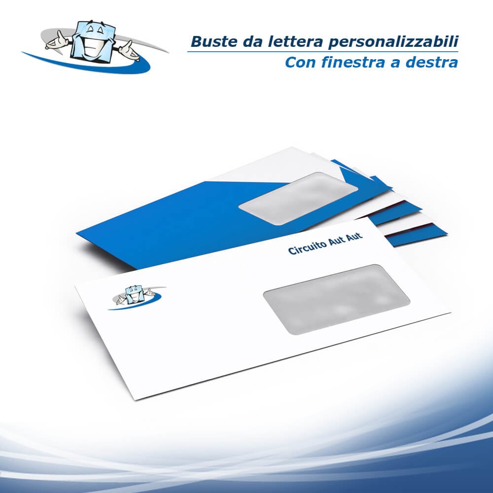 Buste da lettera personalizzabili con o senza finestra e chiusura adesiva