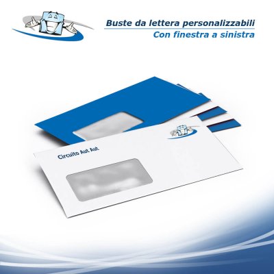Buste da lettera personalizzabili con o senza finestra e chiusura adesiva