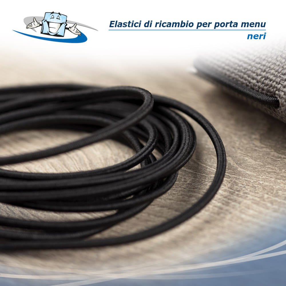n. 10 Elastici di ricambio neri o rossi per porta menu