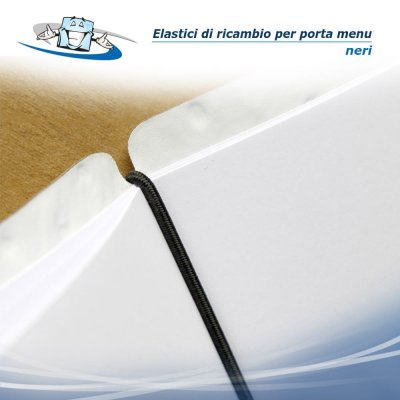 n. 10 Elastici di ricambio neri o rossi per porta menu