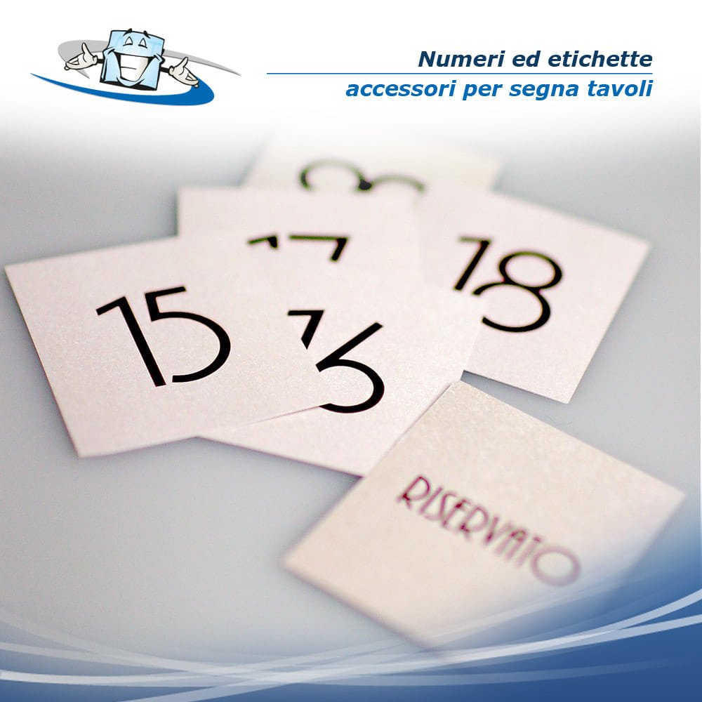 Numeri ed etichette per segna tavoli, confezione da 10 pezzi