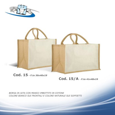 Borse shopping in Juta personalizzabili realizzate in India disponibili in diversi modelli e colori