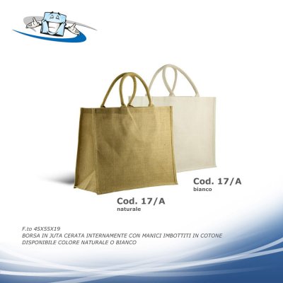 Borse shopping in Juta personalizzabili con il vostro logo disponibili in diversi modelli