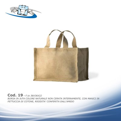 Borse shopping in Juta personalizzabili con il vostro logo disponibili in diversi modelli