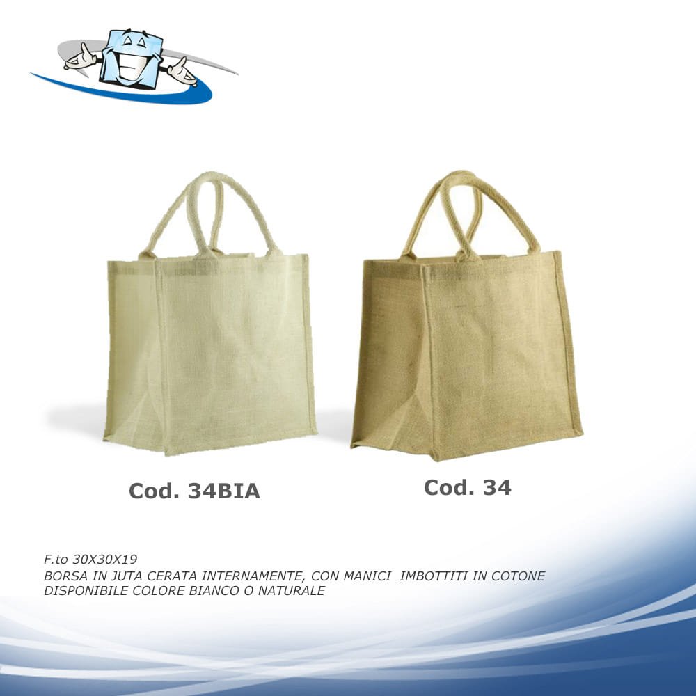 Borse shopping in Juta personalizzabili con il vostro logo disponibili in diversi modelli