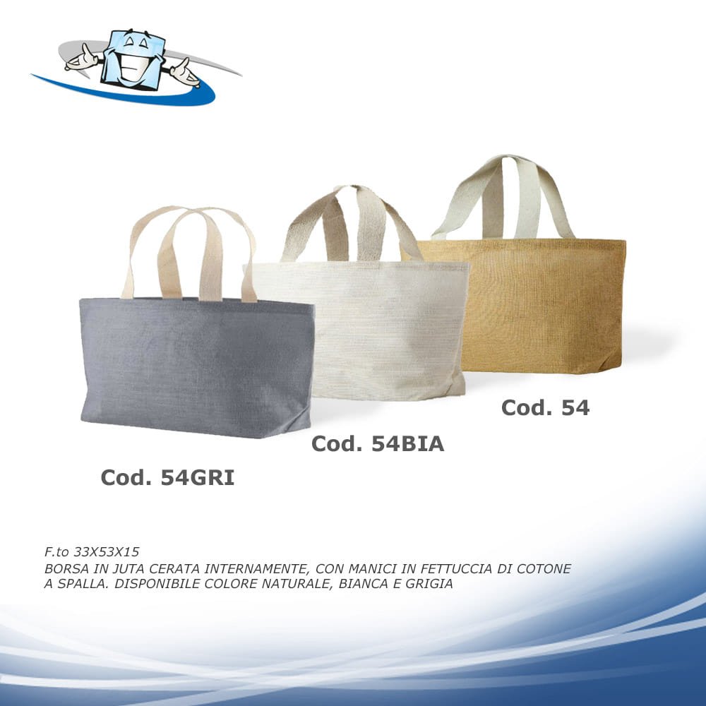 Borse shopping in Juta personalizzabili con il vostro logo disponibili in diversi modelli