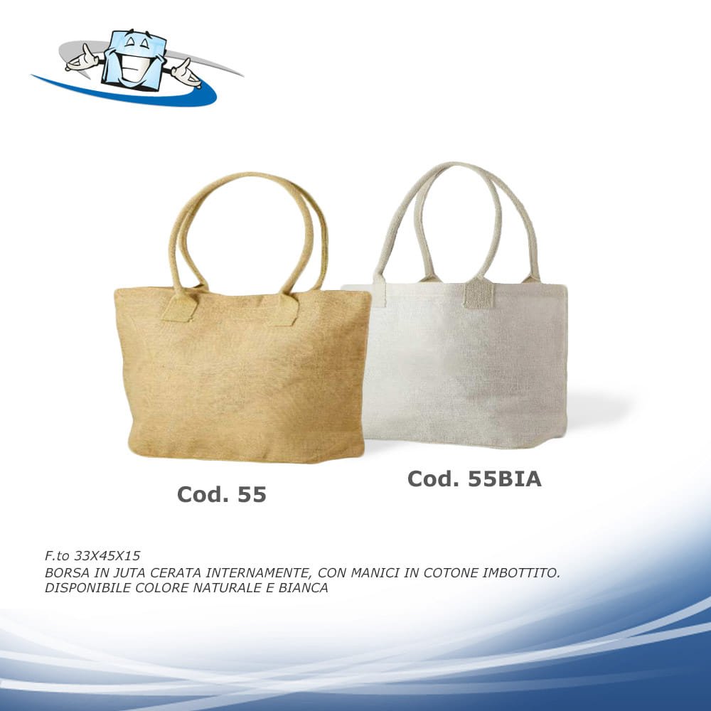 Borse shopping in Juta personalizzabili con il vostro logo disponibili in diversi modelli