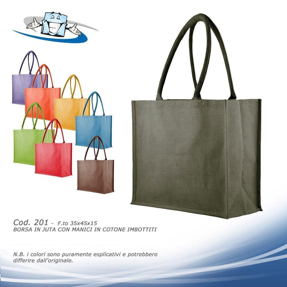 Borsa shopping in Juta personalizzabile realizzata in India disponibile in diversi colori