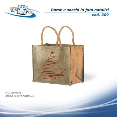 Borse e sacchi in Juta con stampa natalizia