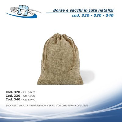 Borse e sacchi in Juta con stampa natalizia