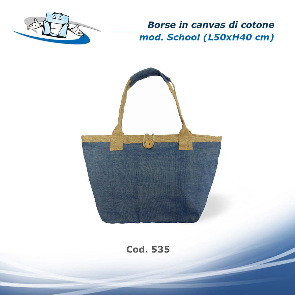 Borse in canvas di cotone modello school