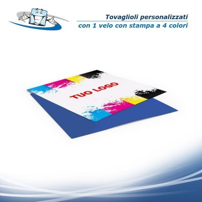 Tovaglioli di carta a 1 velo personalizzati con stampa a 4 colori